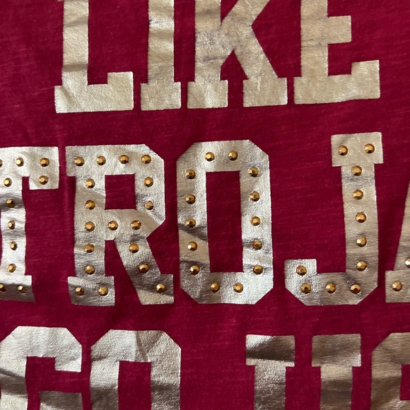 PINK USC Trojans Victoria Secret Red T-Shirt Size X-small - Picture 3 of 4